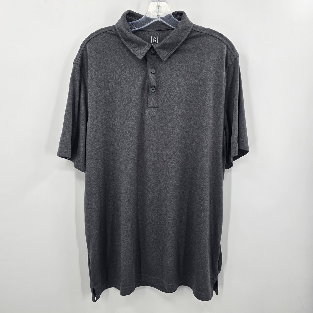 George Polo Mens XL Charcoal Gray‎ Short Sleeve Performance Pique